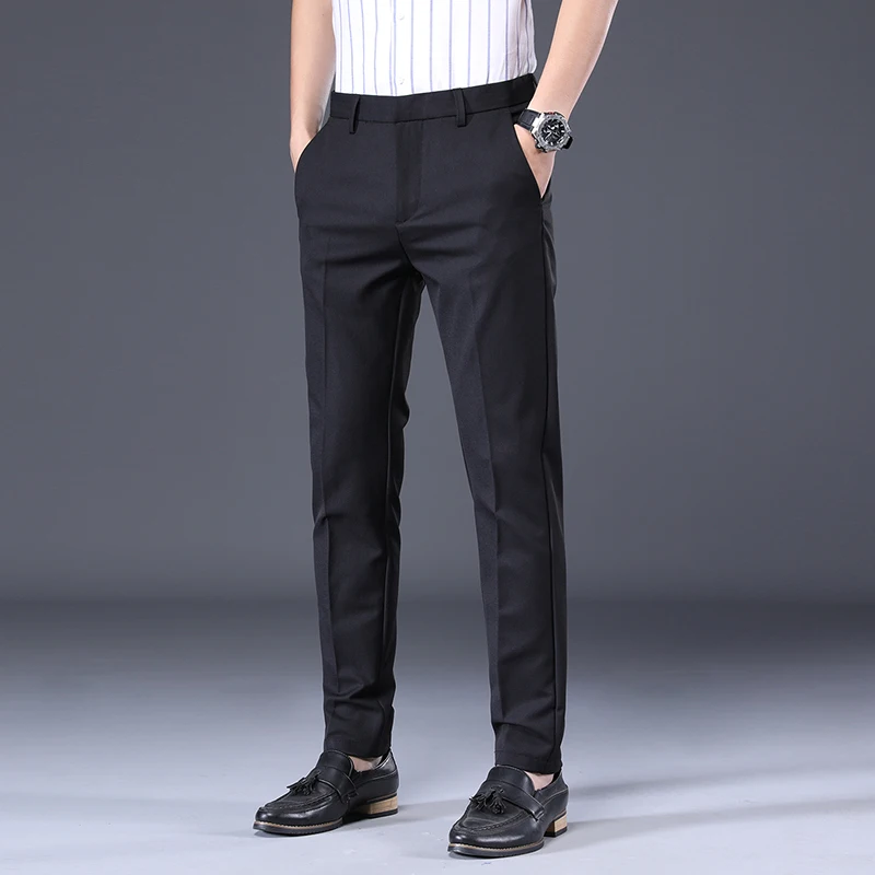 

2023 Spring/Summer Men's Trousers 9/10 Pants High-end Straight Loose Draped Casual Suit Pants Men Korean Men Designer Clothes