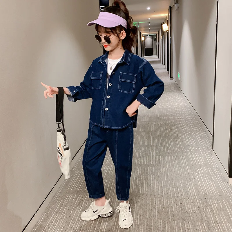 

Джинсовый костюм для девочек 4-14 лет, на Возраст 4-14 лет