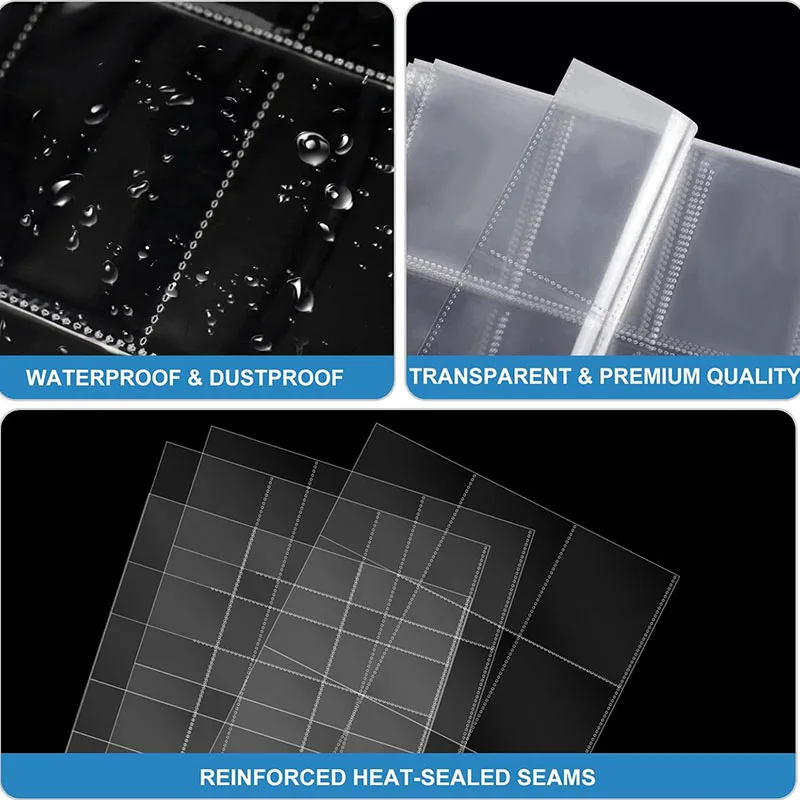 트레이딩 카드 슬리브, 양면 9 포켓, 야구 카드 바인더 슬리브, 3 링 바인더 카드홀더 적합, 50 페이지, 11 홀