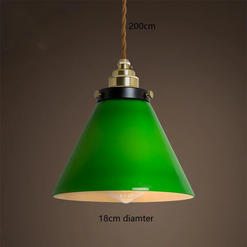Glass Pendant Light Green Lampshade Modern Ceiling