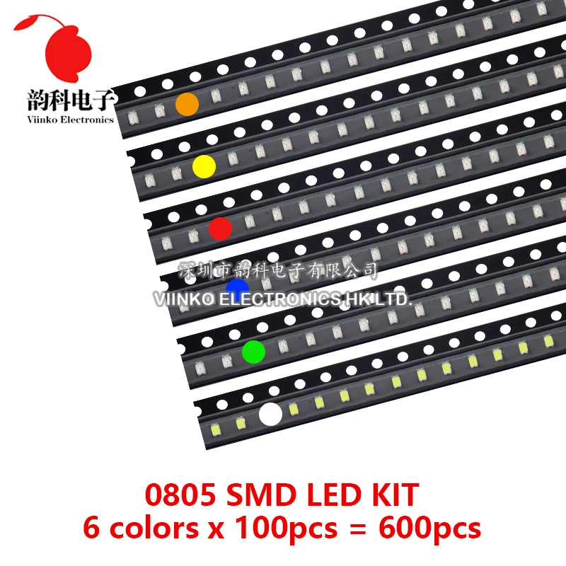 SMD LED Kit 600pcs/500pcs 5050 5730 3528 1206 0805 0603 0402 6colorsX100pcs/5colorsX100pcs Red Green Blue White Yellow Orange led light kit smd led diode kit led diode smd diode