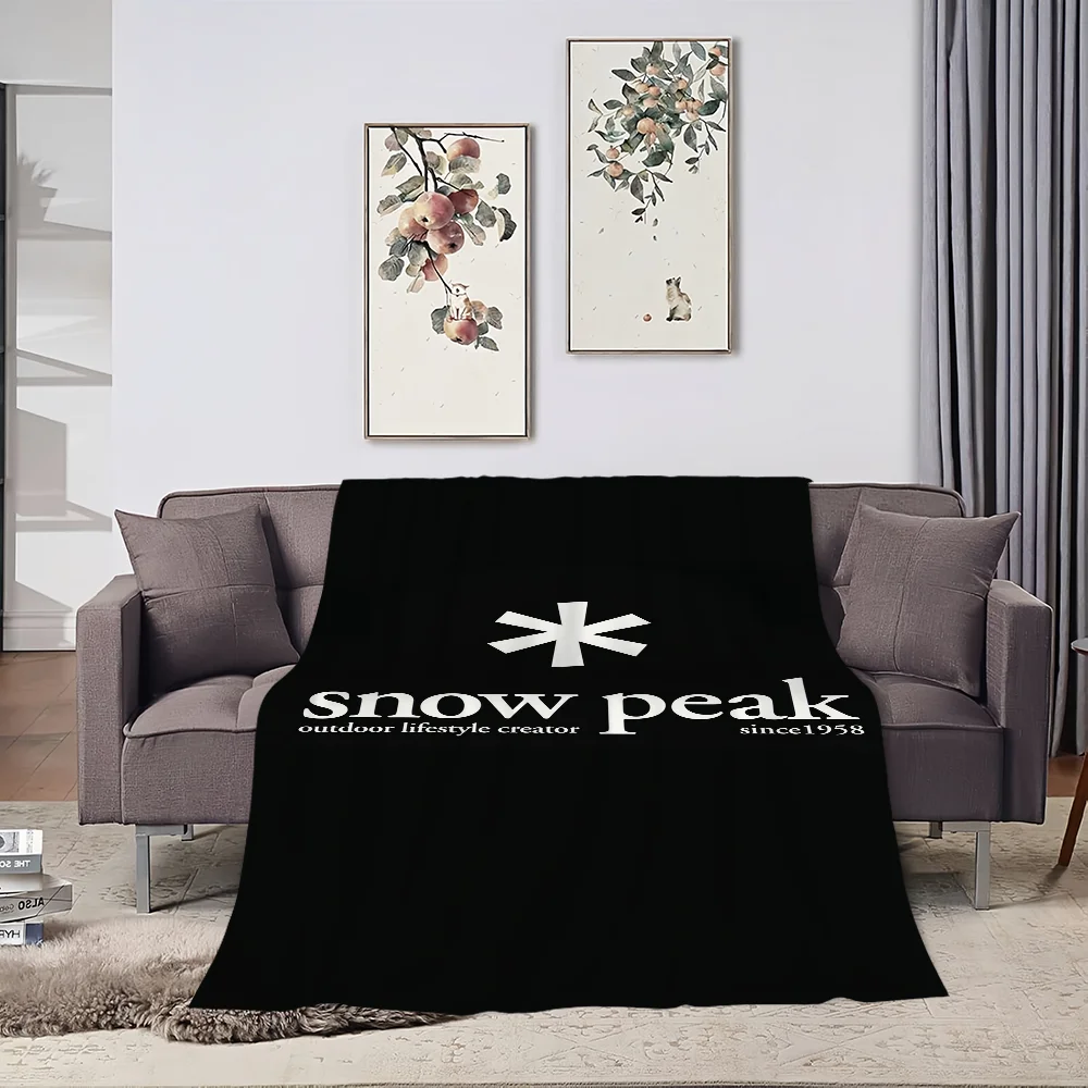 Fashion Outdoor S-Snow Peak Logo Blanket Soft Plush Nap Sofa rug for Living Room Warm Bedroom Birthday Home Travel Kid Gifts 4