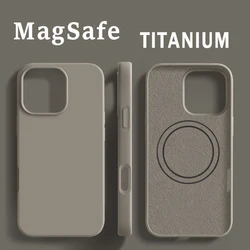 Magsafe - Compatible Liquid Silicone Magnetic Phone Case with Wireless Charging Capability for iPhone 15 (Titanium)