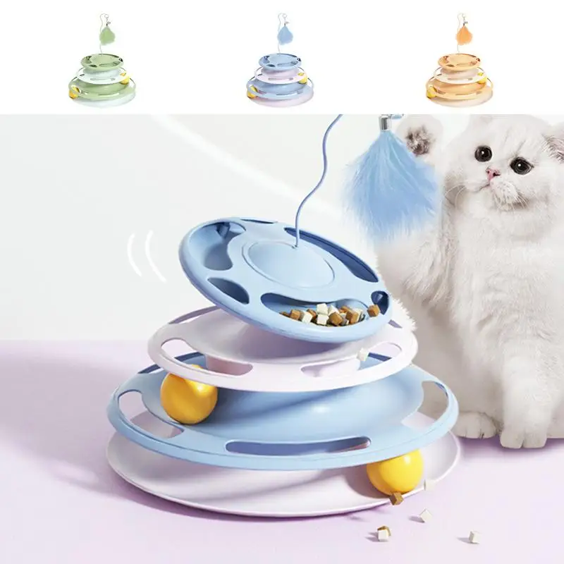 

New pet Cat Food Treat Dispenser Toys Flying Saucer Interactive Cat Toy Puzzle Toys Slow Snack Feeder Toys Pet Accessories