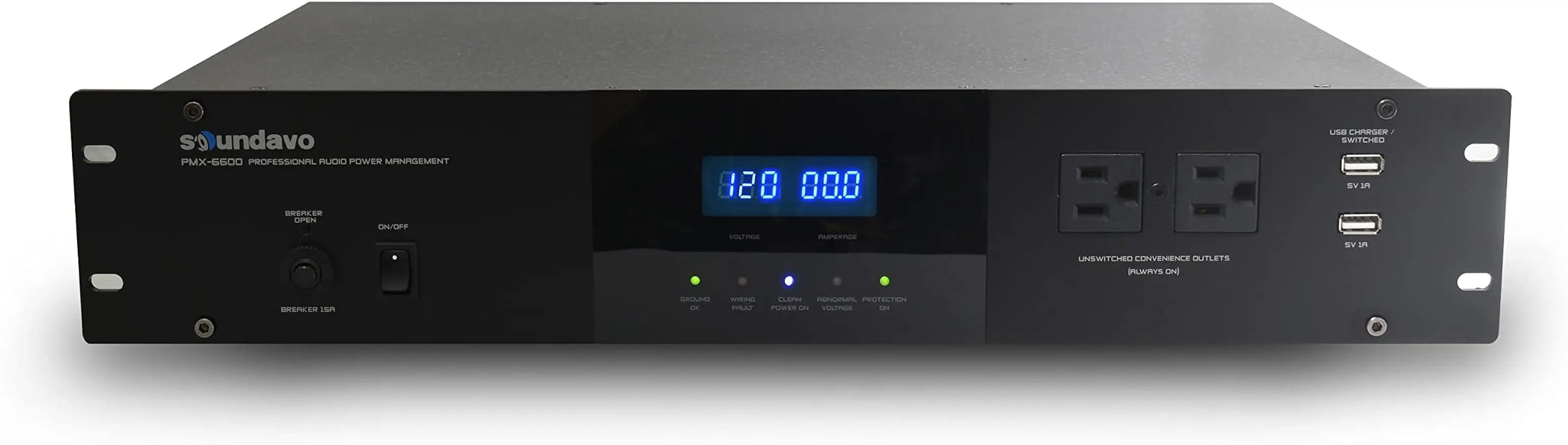 

Soundavo PMX-6600 профессиональный аудио-кондиционер/стабилизатор напряжения с 14 защищенными розетками и 3 зонами 15а с