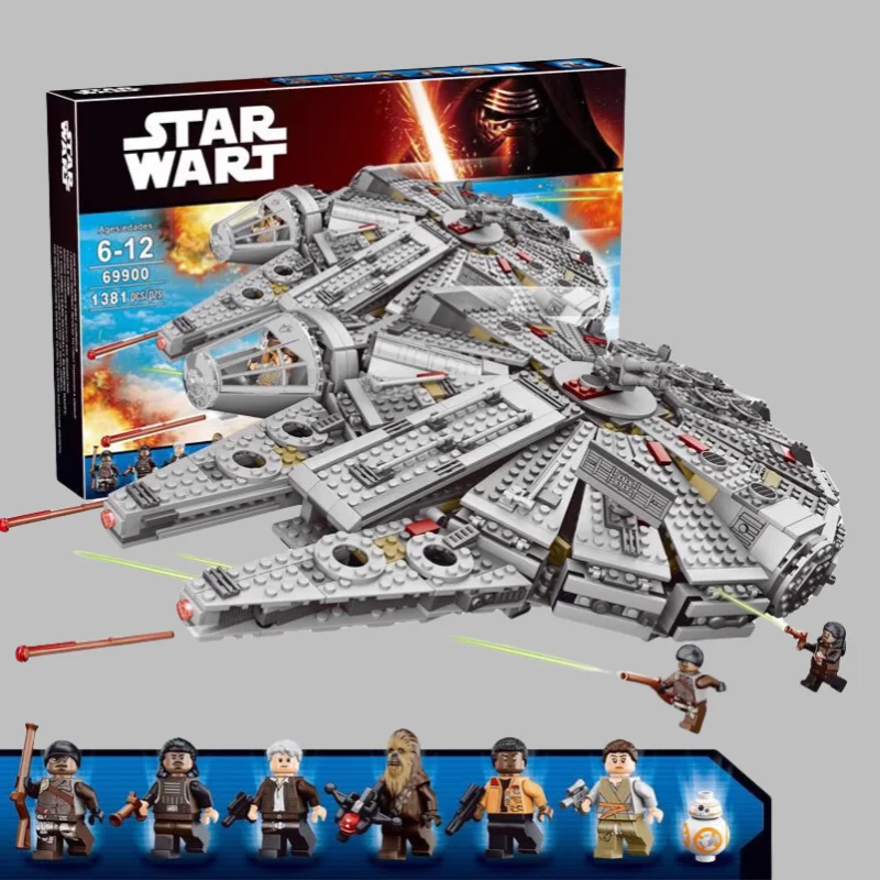 In Stock 1381 Pcs Space Millennium War Ship Spacecraft Set Falcon Alien 75105 Figure Model Building Blocks Bricks Toy Gift 1