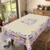 1 Piece Easter Round Decorative Tablecloth Table, 5 Sizes Available, Easter Bunny Egg Lavender Plaid Printed Tablecloth, Edge Embossing Process, Spring Garden Tablecloth Decoration, Tablecloth for Daily Home Kitchen, Terrace Use, Easter Decoration 3