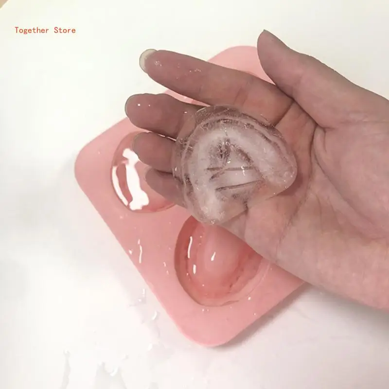 4 Hole Denture Teeth Shaped Ice Cube Mold Silicone Ice Tray DIY Cream Mould Funny Gag Gift for Dentist Seniors 6XDD