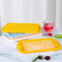 Mini Ice Cube Tray - Enhanced Ice Ball Maker Mold for Chilling Drinks and Entertaining (Yellow)
