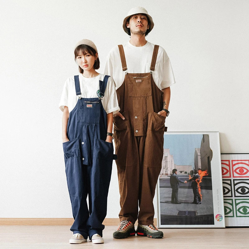thumbnail image 2 of Oelaio Men's Denim Bib Overalls - Slim Fit Retro Jumpsuit With Adjustable Straps & Pockets 2 of 8