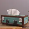 Radio Tissue Box Cover Retro Rectangular Tissue Box Holder Radio Shape Retro Paper Dispenser for Home Decor Ornaments 1