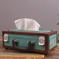 Radio Tissue Box Cover Retro Rectangular Tissue Box Holder Radio Shape Retro Paper Dispenser for Home Decor Ornaments 1