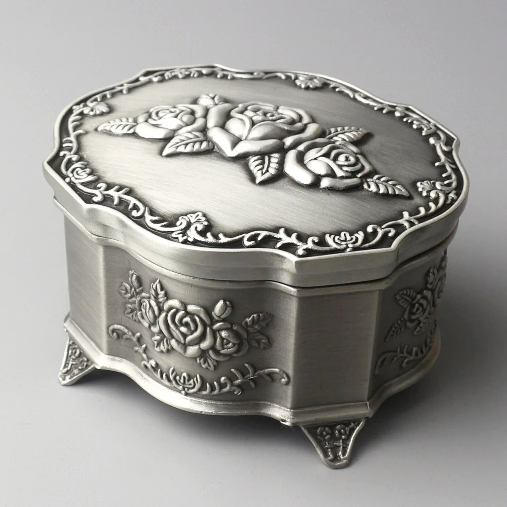 Rosiking Emboss Alloy Metal Music Box Wind Up Castle in the Sky For Frends Girl Christmas and Children Birthday Gift 3