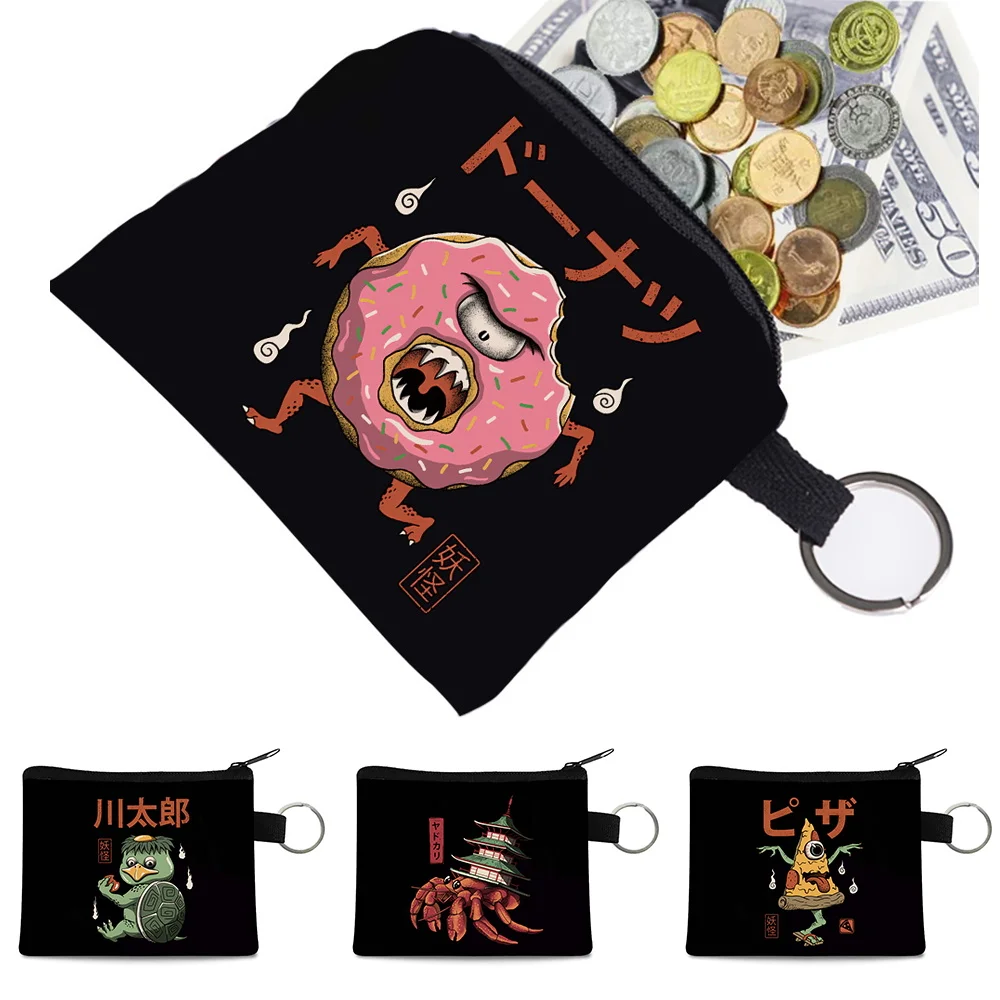 

New Donut Monster Printing Coin Purses Short Wallet Women Wallets Zipper Purse Fashion Handbags Wallets Casual Purse Card Holder