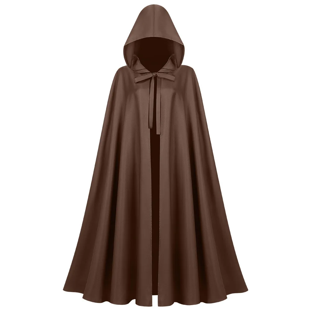 2025 New Medieval Hooded Cape for Men and Women,Halloween COS Solid-Color Monk Grim Reaper Wizard Cloak Unisex One Size Fits All