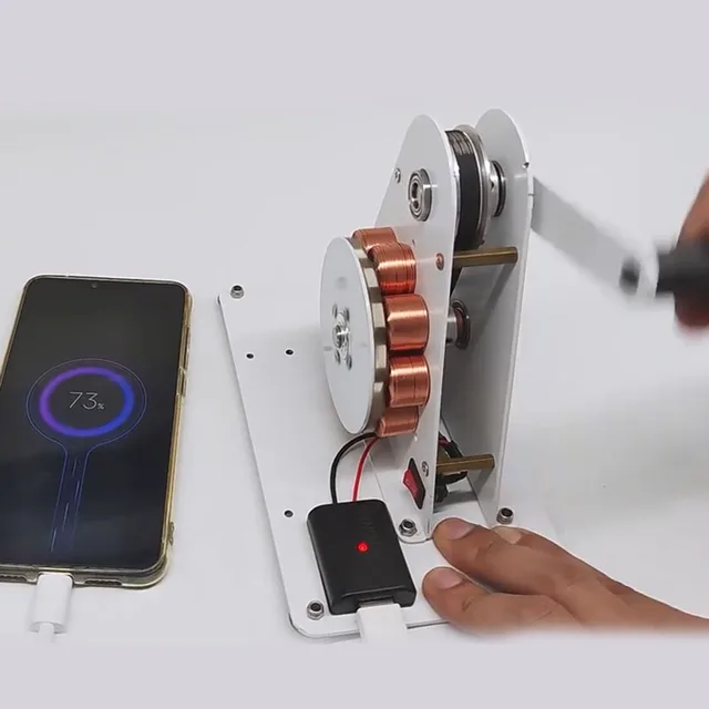 เครื่องกำเนิดไฟฟ้ามือหมุน USB ชาร์จฉุกเฉิน 12V แม่เหล็กถาวรเครื่องกำเนิดไฟฟ้าขนาดเล็กสำหรับกลางแจ้งแคมป์ปิ้ง 50W 1