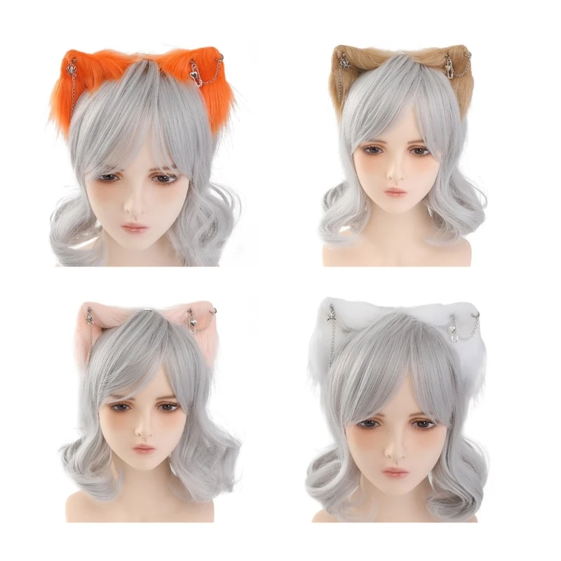 

Wolf Ears Kitten Handmade Animal Furry Cats Headbands Hair Hoop for Live Show