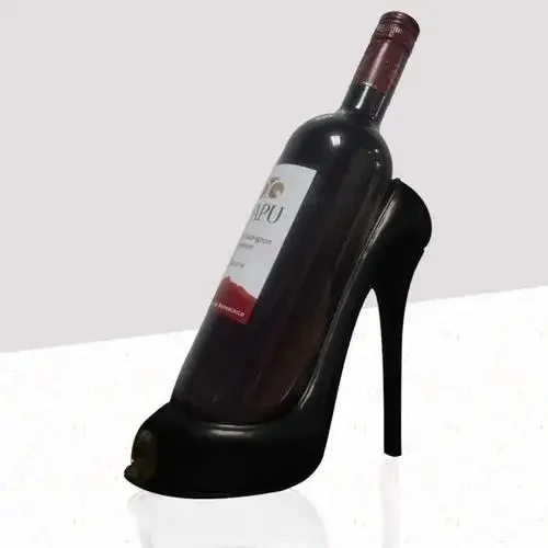 Elegant High-Heeled Shoe Wine Rack - Stylish Home Décor and Gift Ornament