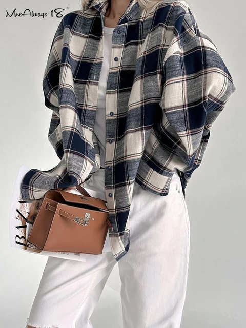 [알리익스프레스] 여성의 고전적 매력을 발산하는 Mnealways18 오버사이즈 깅엄 셔츠