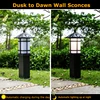 Solar Powered Pathway Lamp Industrial Retro Aluminum Waterproof Landscape Lighting for Yard Lawn Patio Driveway Sidewalk Walkway 2