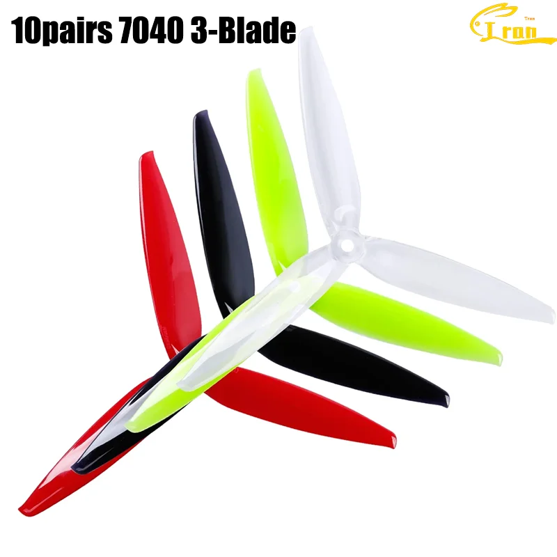 

10 пар (10cw + 10ccw) Gemfan Flash 7040 7x4x3 3-лопастные Pc пропеллеры для Rc Fpv Фристайл 7-дюймовый большой радиус Lr7 дроны Diy части