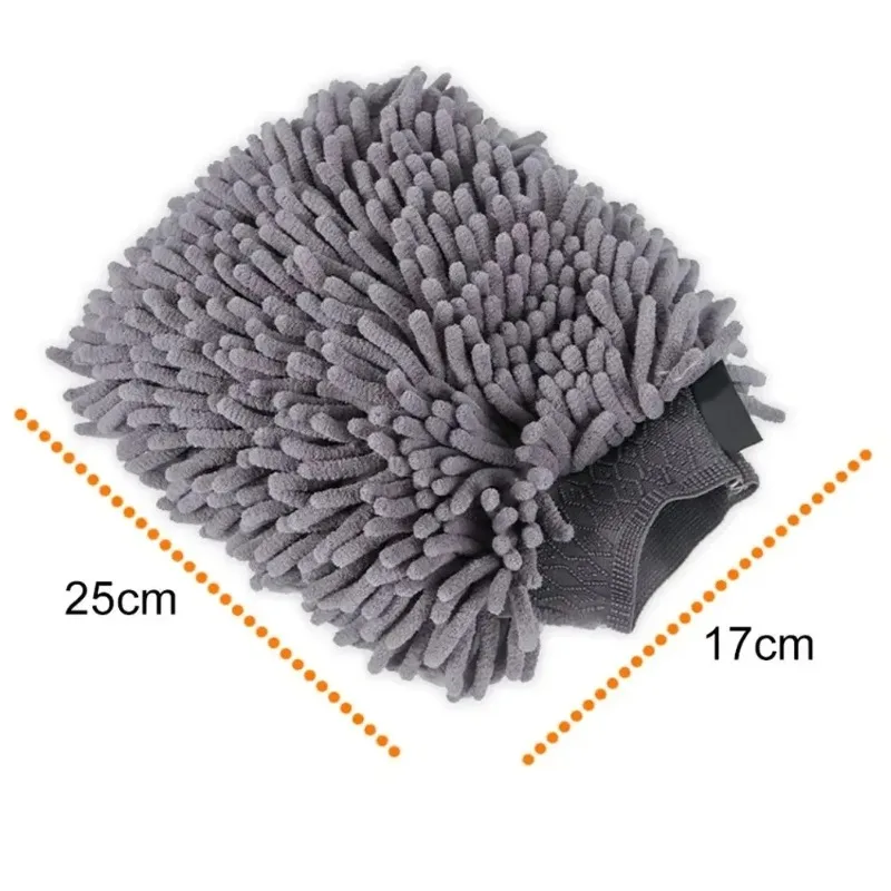 Deli Car Wash Dupla Face Luva Microfibra Chenille Luvas Grossa Car Cleaning Mitt Cera Detalhando Escova Auto Care Brush Cleaning