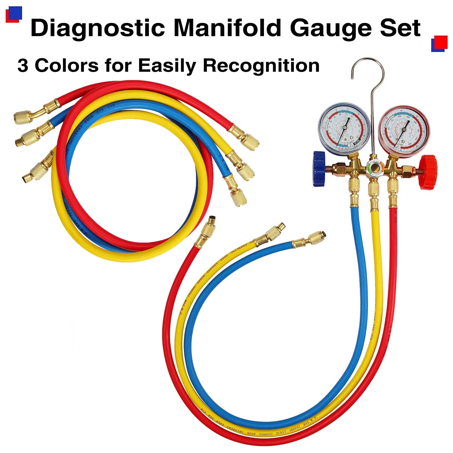 ACDiagnosticManifoldGaugeSetforFreonChargingFitsR134AR22R404