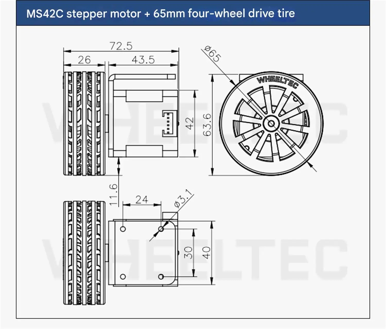 WHEELTEC MS42C Stepper Motor