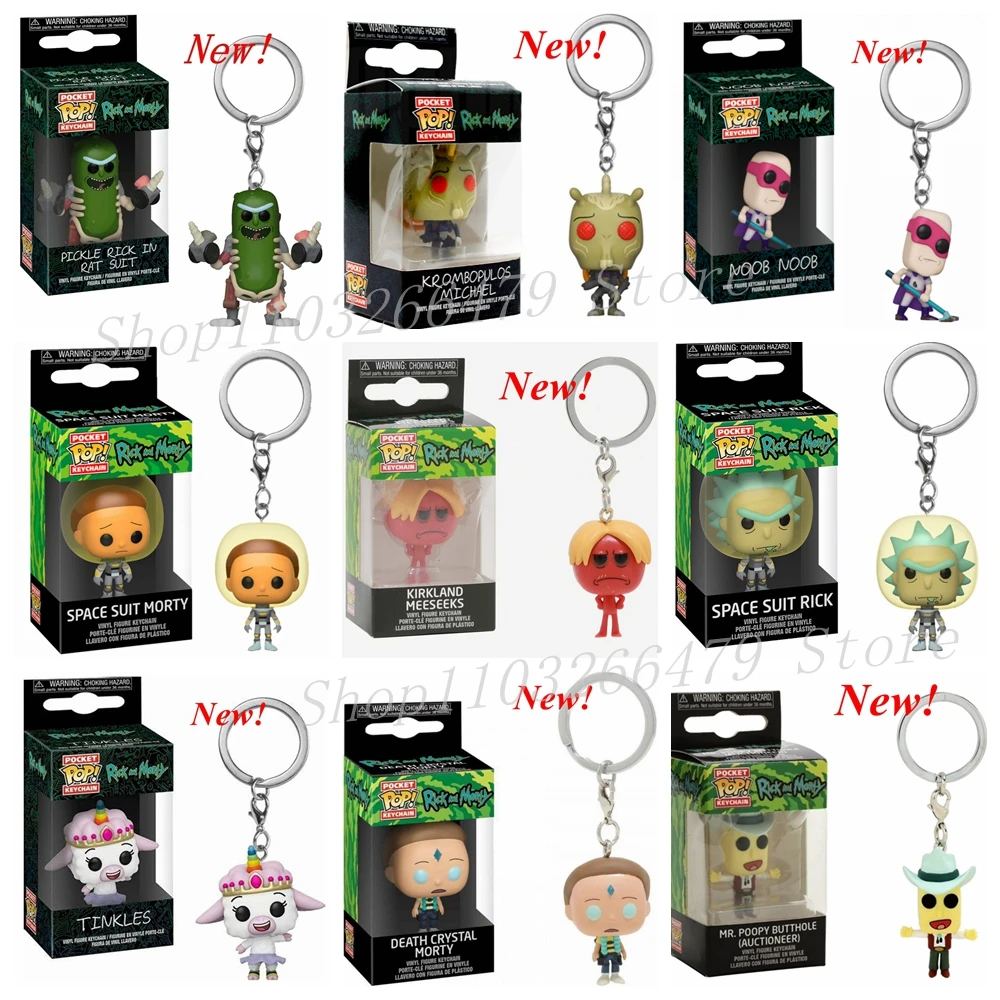 thumbnail image 2 of Llavero de bolsillo Funko Pop de 15 estilos, figura de Morty de Death Crystal, Krombopulos, Rick Pickle, Rick Et Morty, Krikland, Meeseeks, muñecos de juguete, 2 of 5
