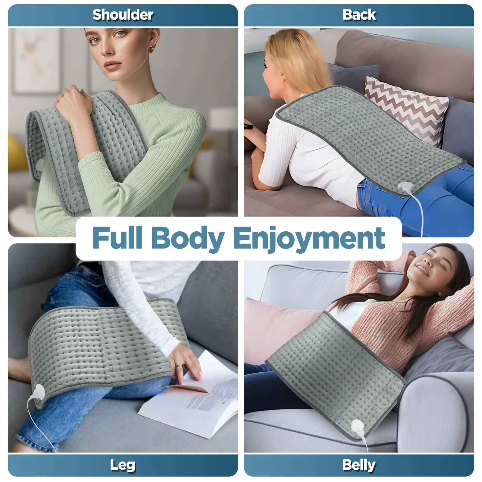 Electric Heating Pad 10-speed Temperature Control Rapid Heating Blanket 3-speed Timing Cushion Super Soft Warming Heated Mat