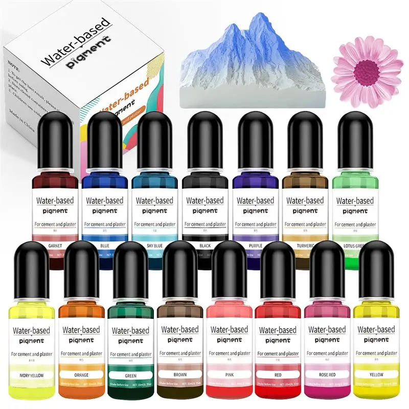 Gypsum Powder Pigment 10ml Gypsum Cement Coloring Planter Pigment For Gypsum Powder Color Concentrate Cement Plaster Mold Decoration Handmade gypsum powder pigment gypsum plaster pigment