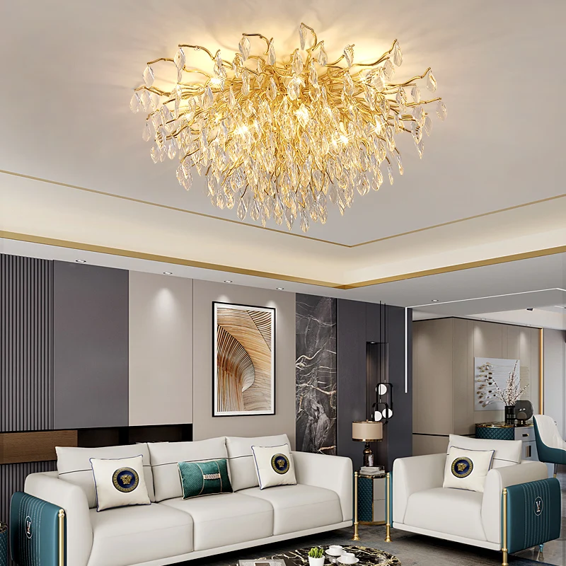 クリスタル装飾 ゴールドシャンデリア