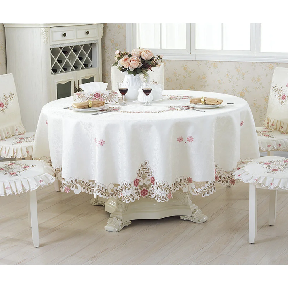 Tovaglia rotonda tovaglia rotonda per uso domestico in stile europeo pastorale fresca Lazy Susan tuta hotel tovaglia pad 809 polvere_voghion.com