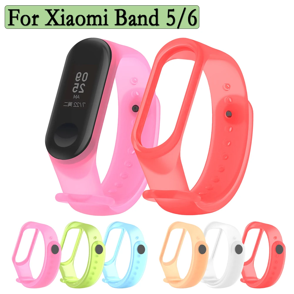 

Transparent Strap For Xiaomi Band 6/5 Watchband Strap Silicone Belt Replacement Bracelet On Mi Band