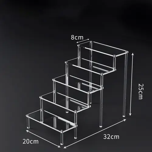 1-5 Tier Acrylic Display Risers Clear Shelf Doll Clay Figurine Display Stand for Desserts Perfume Organizer Showcase W-10 - Image 17