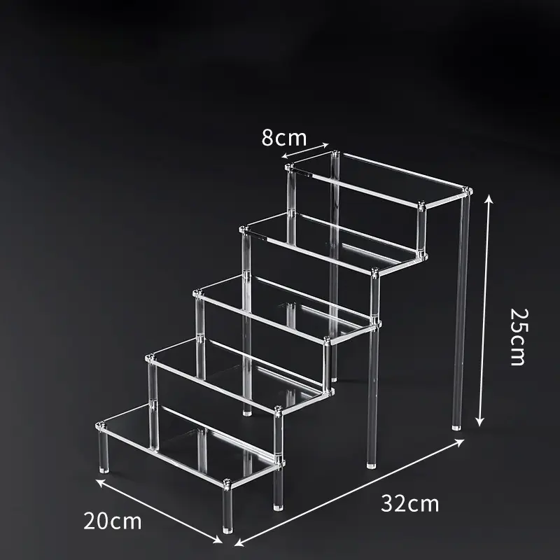 1-5 Tier Acrylic Display Risers Clear Shelf Doll Clay Figurine Display Stand for Desserts Perfume Organizer Showcase W-10 - Image 17