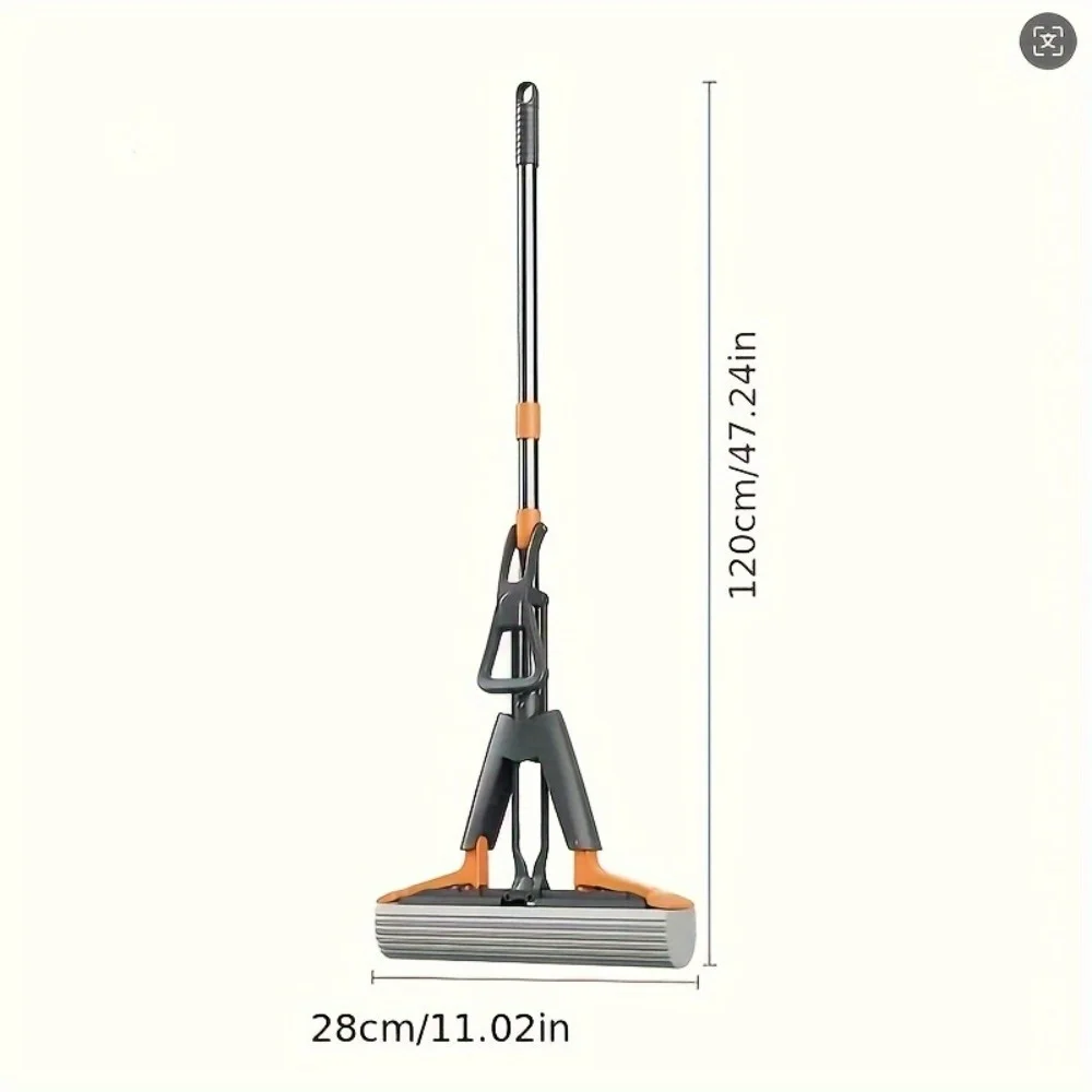 Multifunctional Bi-Fold Pressure Suction Mop - Stainless Steel & Plastic, Ergonomic Handle, Portable Foldable Design