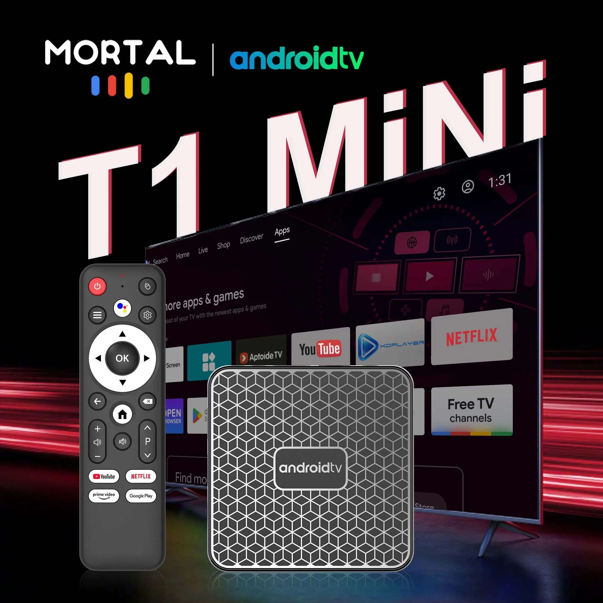 Description Picture 2 of itemAndroid14.0 TV BOX RK 3518 Youtube Google assistant 4K RAM 2GB ROM 8/16GB Wifi 6 Multi Language Set Top Box Mortal T1 MINI