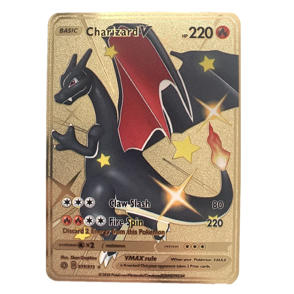 New 10000 Point Arceus Vmax Pokemon Card Metal DIY Card Charizard Gold Limited Edition Gift Game Collector Card for Kids