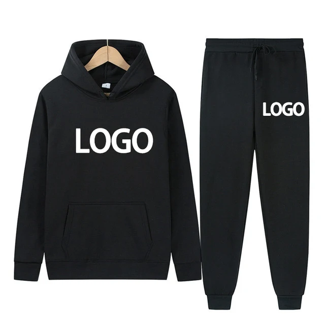 Customized Printed Men Women Tracksuit Hooded Sweatshirts and Jogger Pants High Quality Unisex Daily Casual Sports Hoodies Suit 1