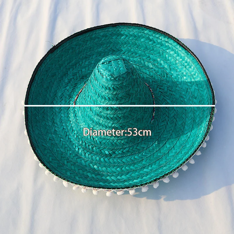 Mexican Party Hat Colorful Wide Brim Straw Hats Men Women Summer Outdoor Sun Hat Sombrero Halloween Party Decor