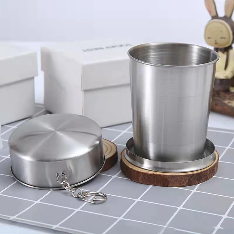Cateissary Taza Retráctil Plegable De Acero Inoxidable, Tapa