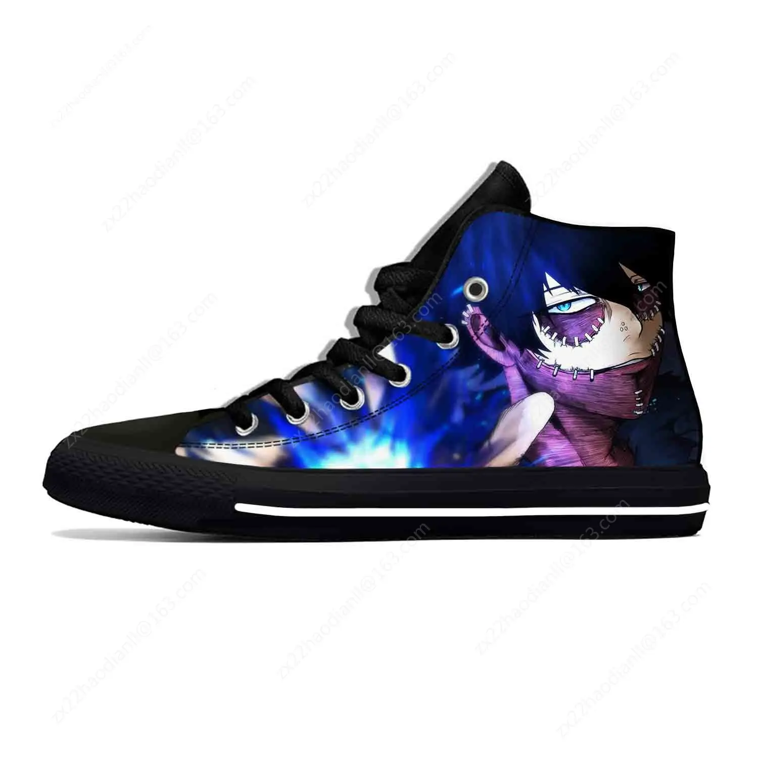 Japanese Anime Cartoon My Hero Academia Dabi Cool Casual Cloth Shoes High Top Lightweight Breathable 3D Print Men Women Sneakers 3