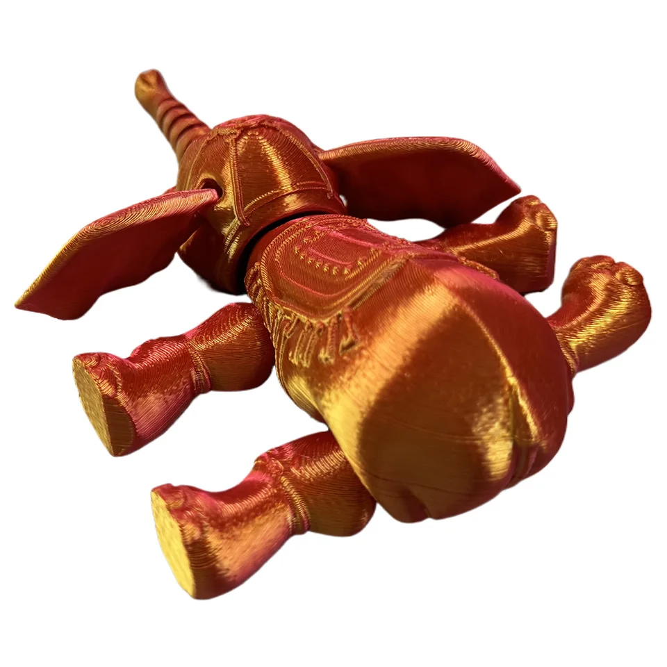 Articulated Crystal Elephant 3D Printed Model