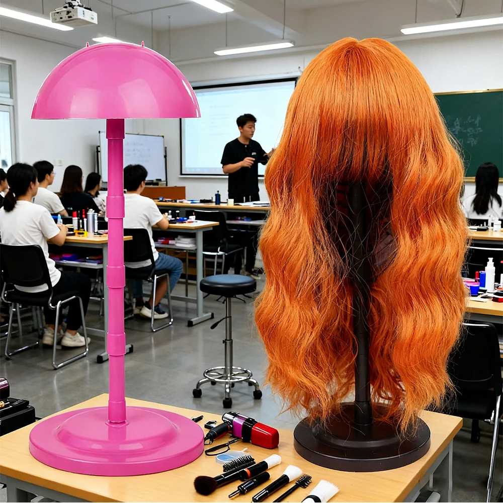 1PC 조정 가능한 휴대용 가발 스탠드 미끄럼 방지 플라스틱 모자 홀더 헤어 스타일링 캡 보관용 디스플레이 헤드 홀더