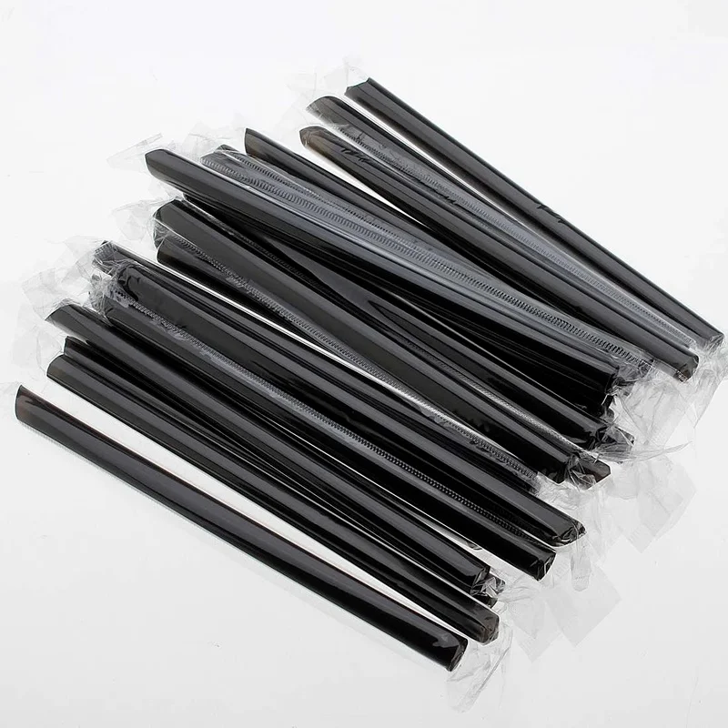 100pcs Disposable Straws Multicolor Big Wide MilkTea Milkshake Plastic Drinking Straw for Wedding Party Supplies Bar Accessories