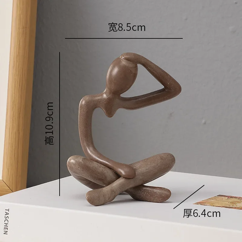 Nordic Light Luxury Abstract Figure Decorative Sitting Statue Ornament