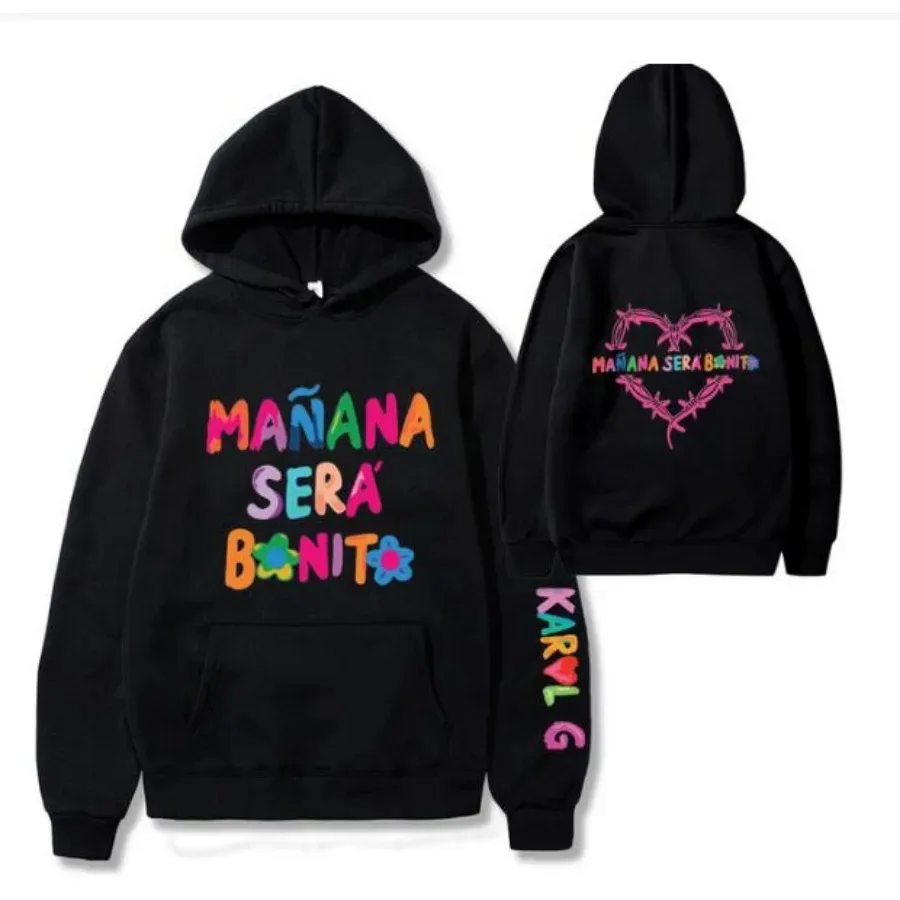 Funny Hip Hop Hoodie for Men, Harajuku Workout Clothing, Hip Hop Graphic Sweatshirts, Singer Karol G Manana Sera Cute, unisex