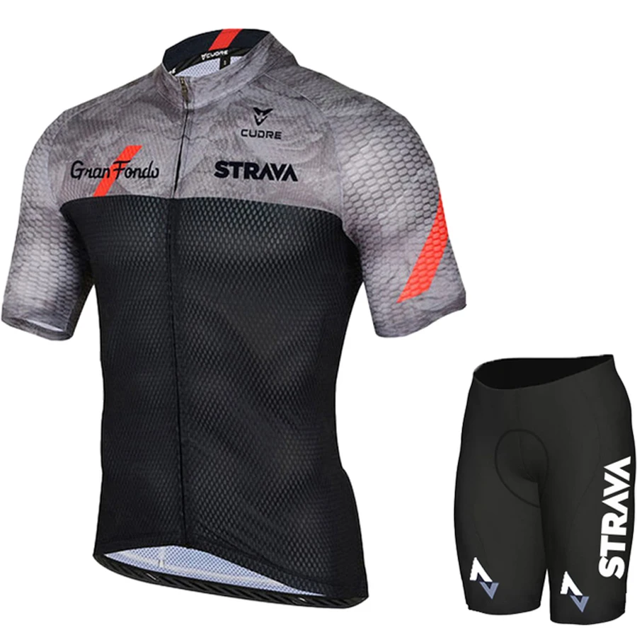 2024 Strvav New Men's Cycling Set Road Bicycle Breathable Cycling Suit Bib Shorts Cycling Set Summer Cycling Team Training Suit 3