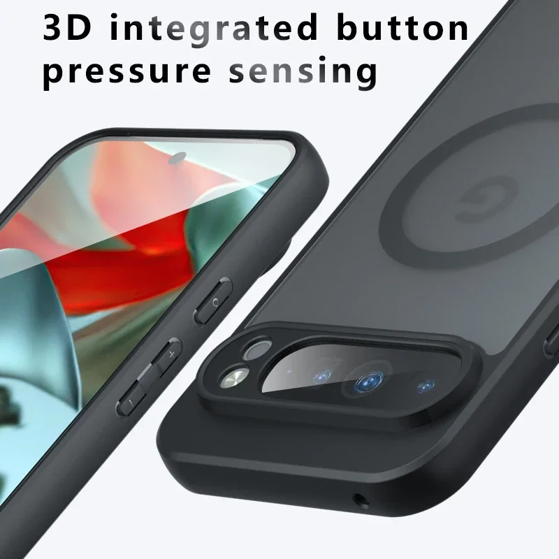 Magsafe phone case for Google Pixel 9 Pro XL Business Matted Magnetic Airbag Anti-fall Protective Case for Pixel9